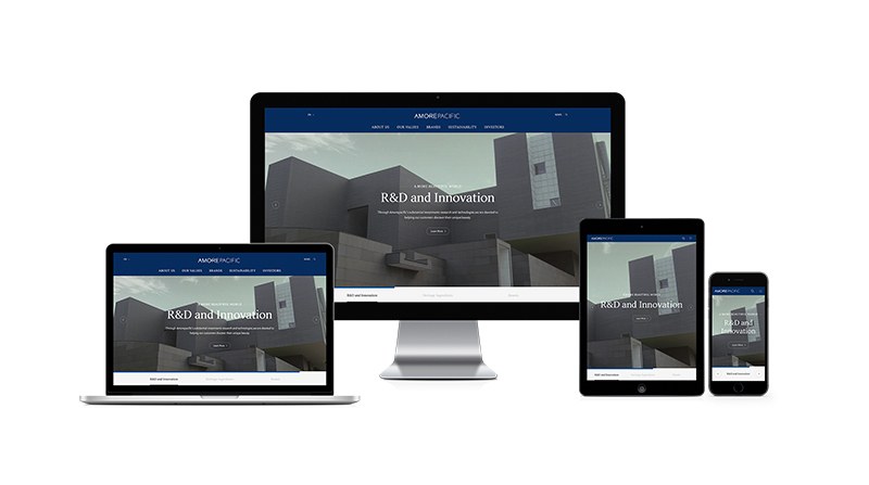 새롭게 리뉴얼한 아모레퍼시픽 기업 공식사이트